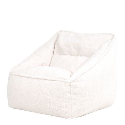 Fauteuil pouf en tissu borg Natalia